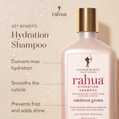 Rahua Shampoing Hydratant : huile Morete et Sacha Inchi en vedette.
