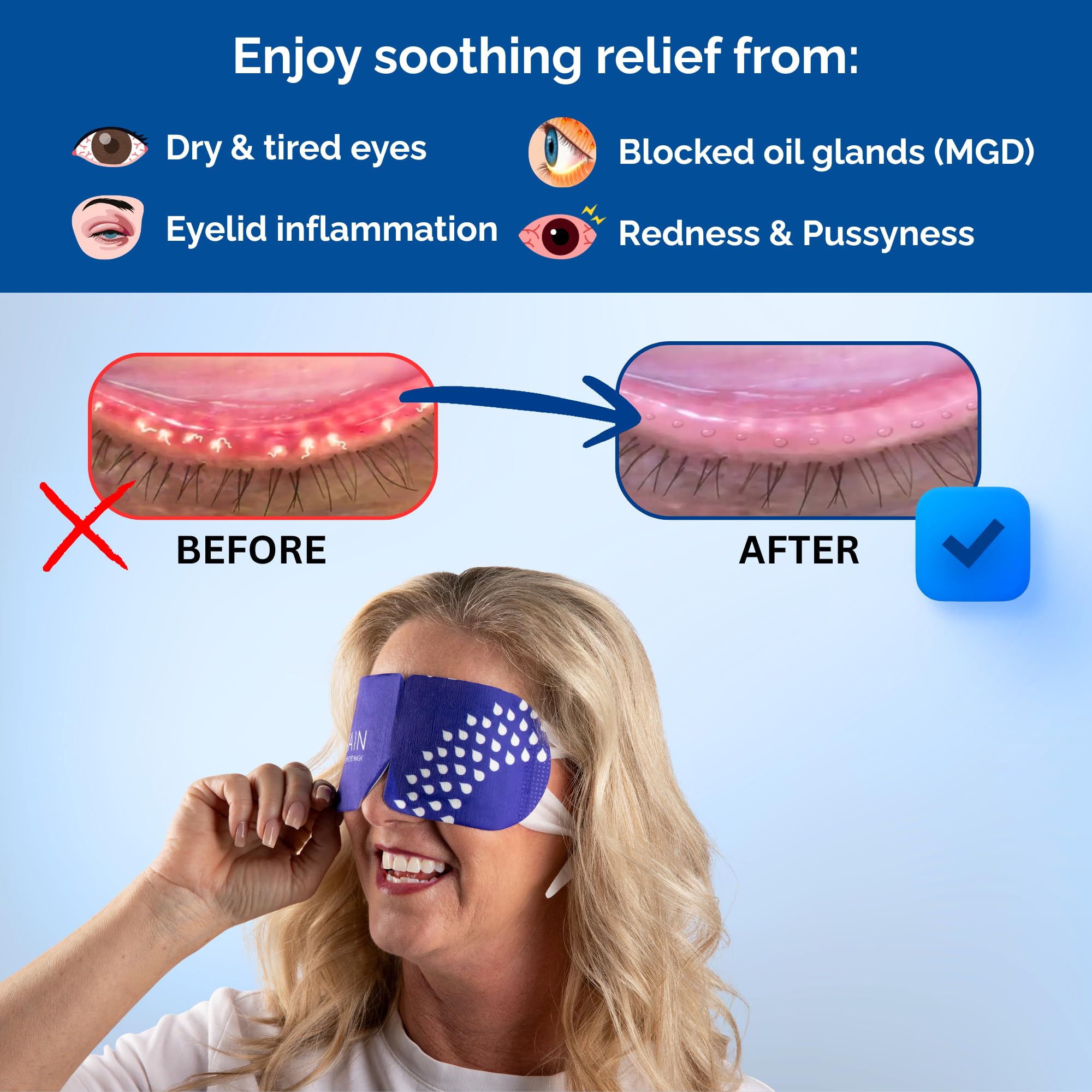 Rain desechables compresas para ojos: higiene y conveniencia en casa o viaje.