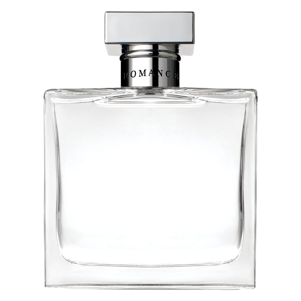Ralph Lauren Romance, botella de vidrio elegante para fragancia floral y duradera.