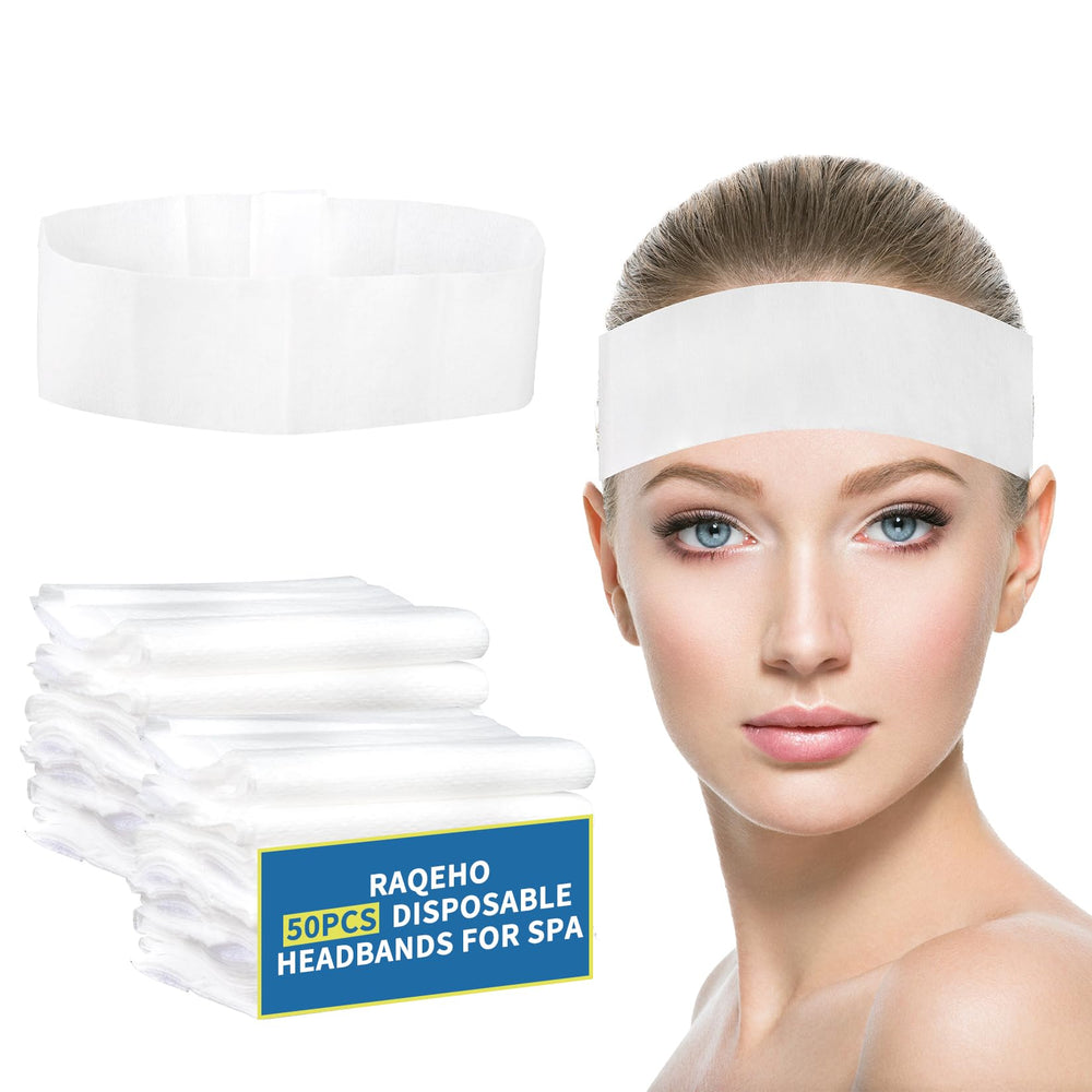 RAQEHO banda cabello desechable para spa, evita interferir durante la limpieza facial.