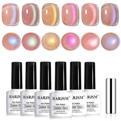 RARJSM Aurora Glitter Cat Eye polish bottle highlights magnetic shimmer for glamorous, long-lasting nails.