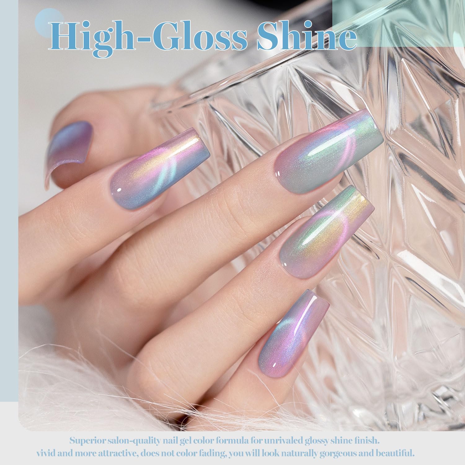 rarjsm aurora acabado glitter marina para uñas de larga duración