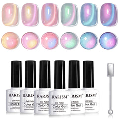 rarjsm aurora ojo de gato esmalte con brillo perlado para uñas