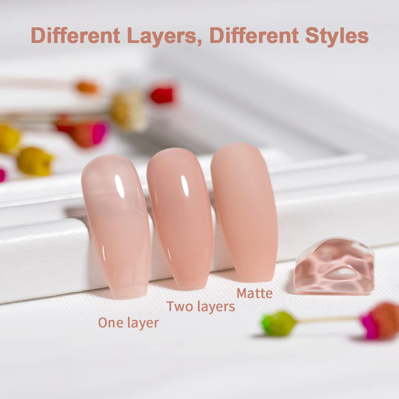 RARJSM Base Nude Rose: curado con lámpara UV o LED para endurecer