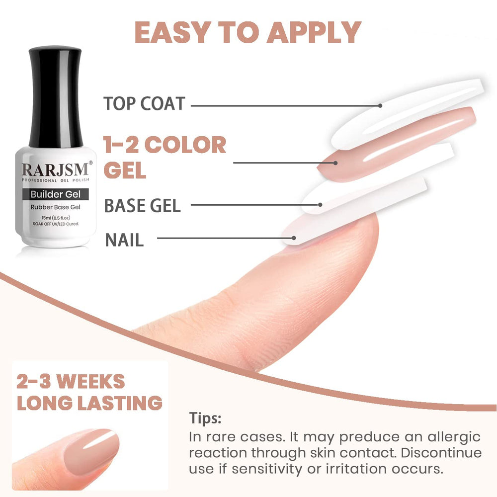 RARJSM Base Nude Rose: base de gel para manicuras limpias y suaves