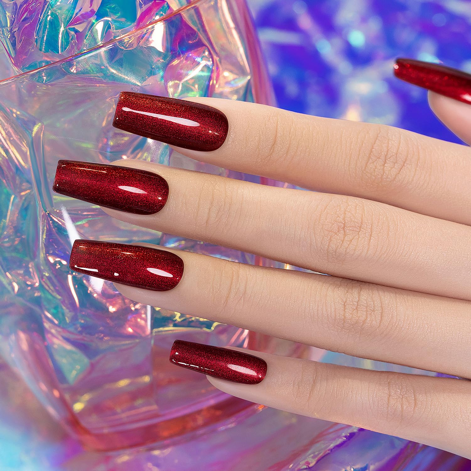 RARJSM camaleón gel, brillos multicolor para acabado brillante en uñas.