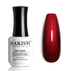 RARJSM camaleón gel para uñas, negro a rojo, cambio de color dinámico.
