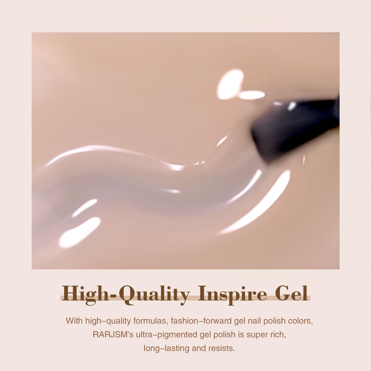 RARJSM aplicación suave de gel tono piel para uñas con resultado uniforme.