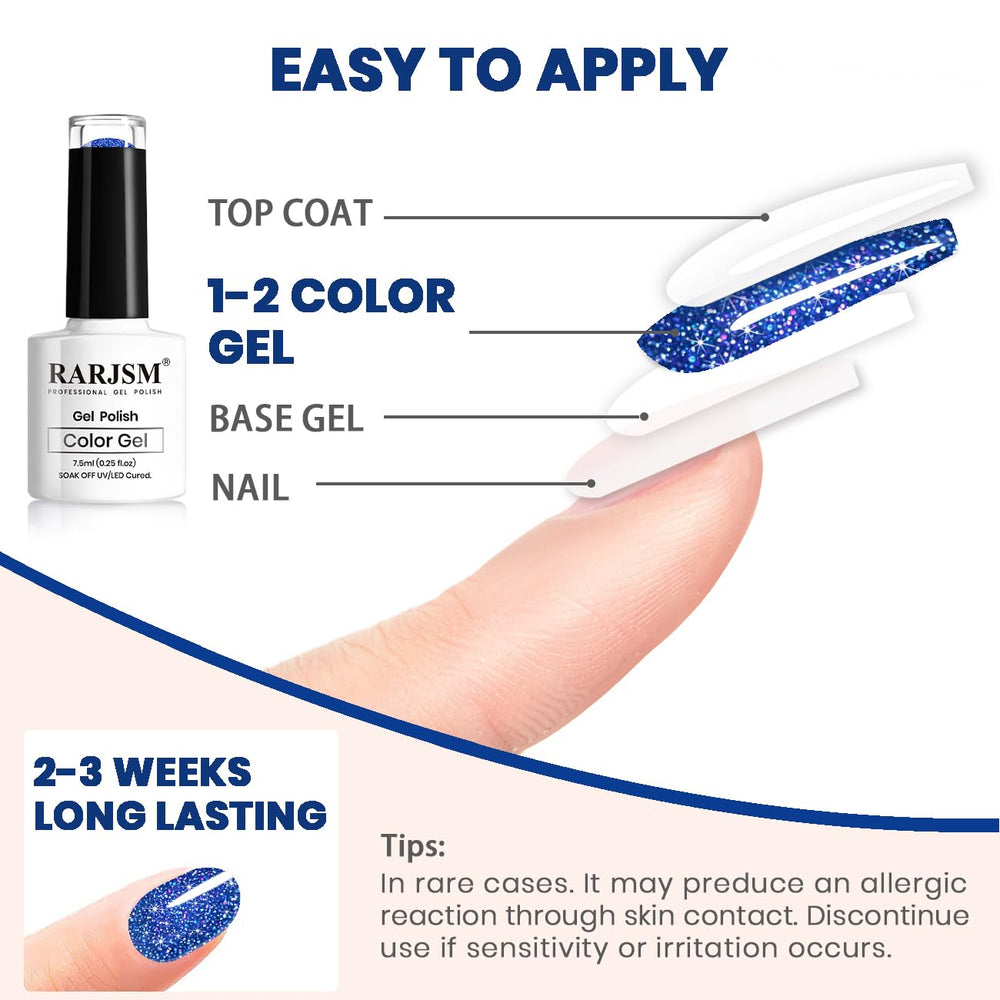 RARJSM esmalte gel uso con luz LED para uñas brillantes.