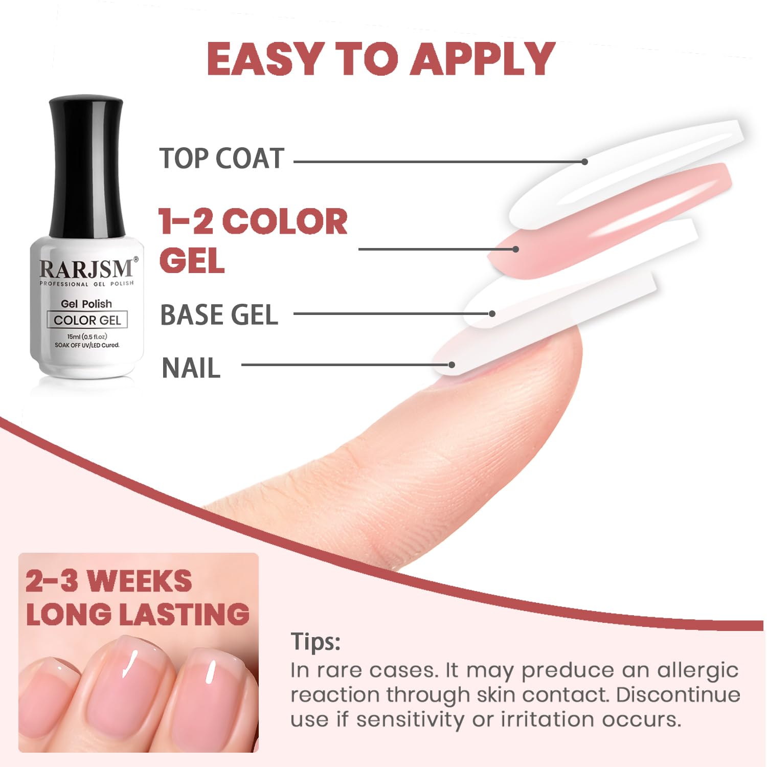 RARJSM nude gel, acabado translúcido hielo para uñas suaves
