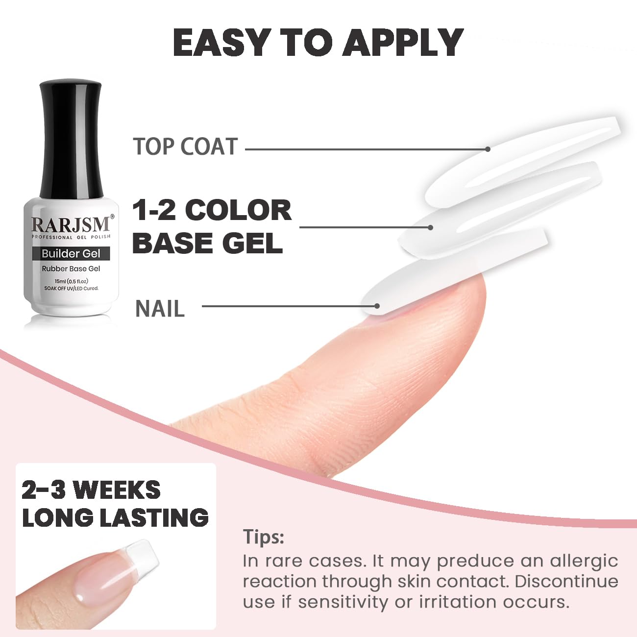 RARJSM extension en uñas naturales permite longitudes sin placa.
