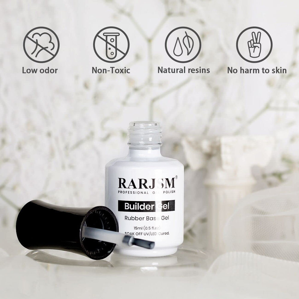 Gel extensor rápido RARJSM para alargar uñas con acabado suave.