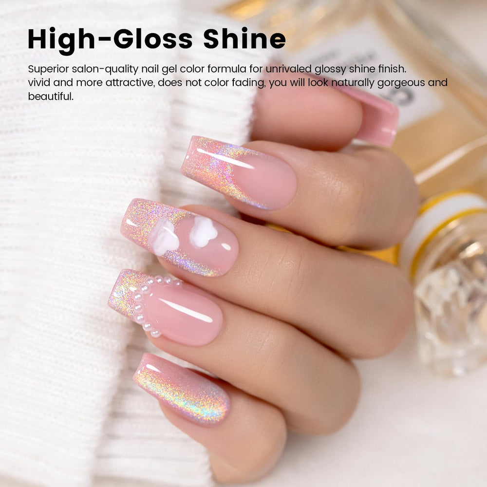 RARJSM glitter iridiscente plateado para efecto ojo-gato versátil