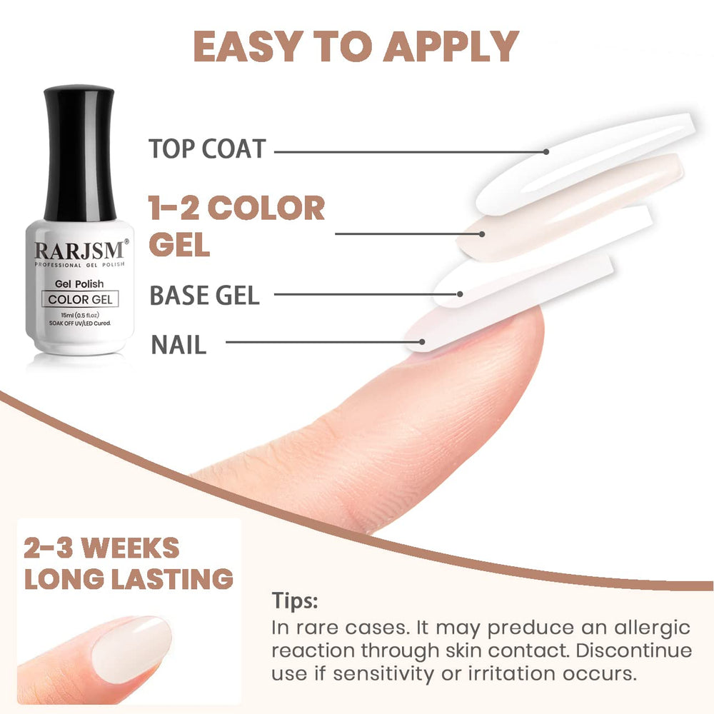 RARJSM gel nude, fórmula de resina natural y no tóxica.
