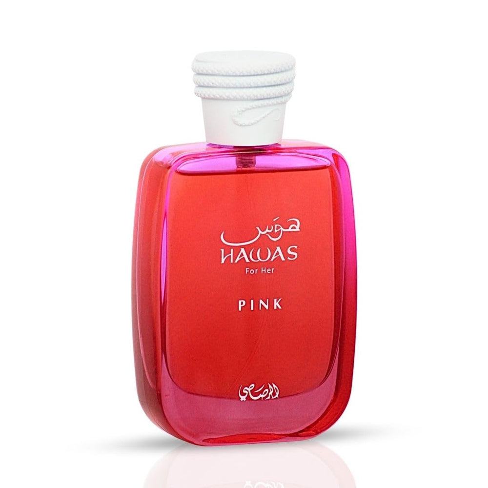 Rasasi Hawas Pink, base de algodón de azúcar y vainilla para un remate dulce