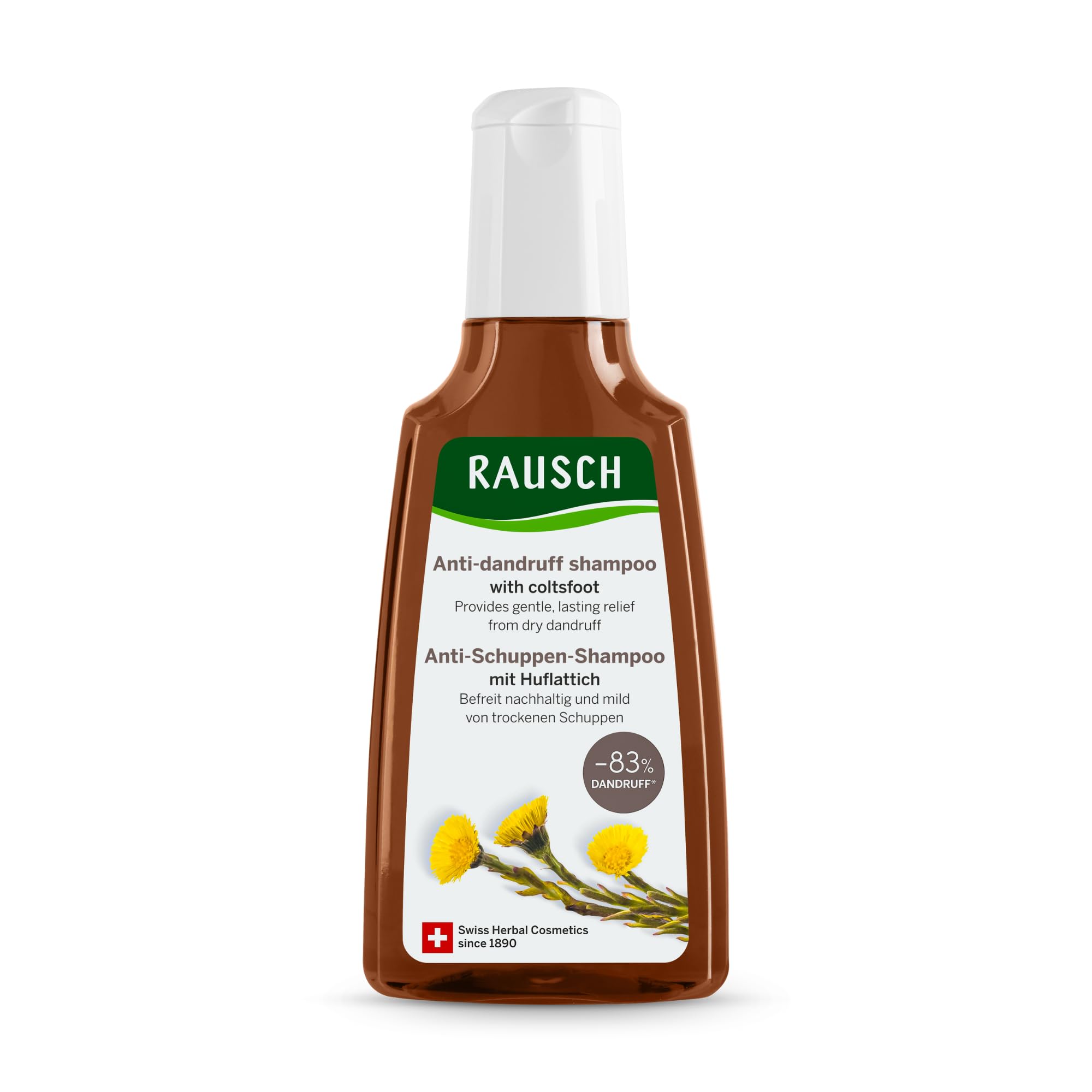 Rausch Coltsfoot Champú: botella de 200 ml para uso diario suave.