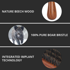 RAVEGO cepillo barba diseño mango de madera ergonómico facilita peinado diario.
