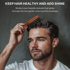 RAVEGO cepillo viaje tamaño compacto para cabello y barba en movimiento.