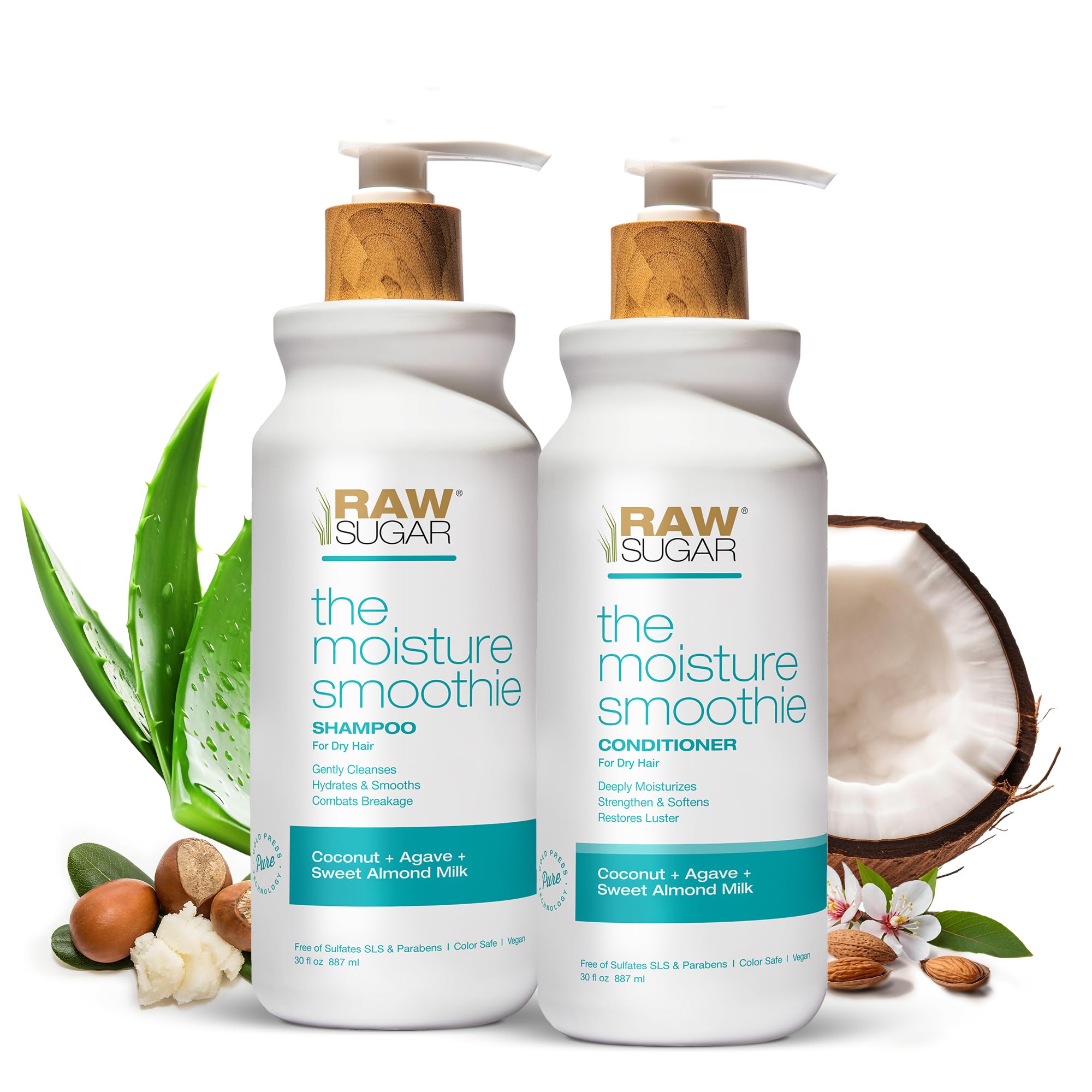 RAW SUGAR champú de humectación con coco para cabello suave y nutrido