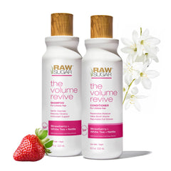 Champú Raw Sugar Volume Revive en botella, aporta volumen y brillo al cabello.