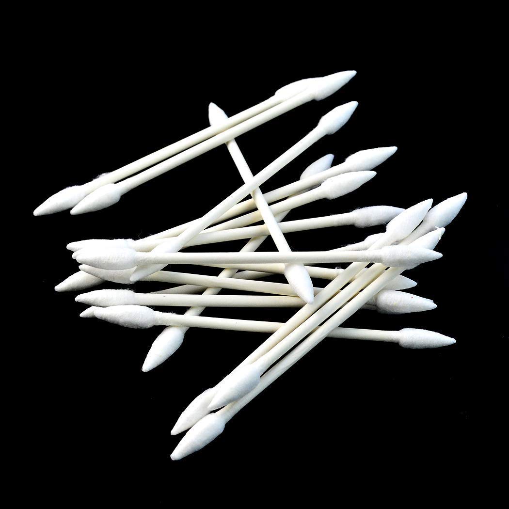 Rayhee bastoncillos de algodón con punta doble para precisión cosmética.