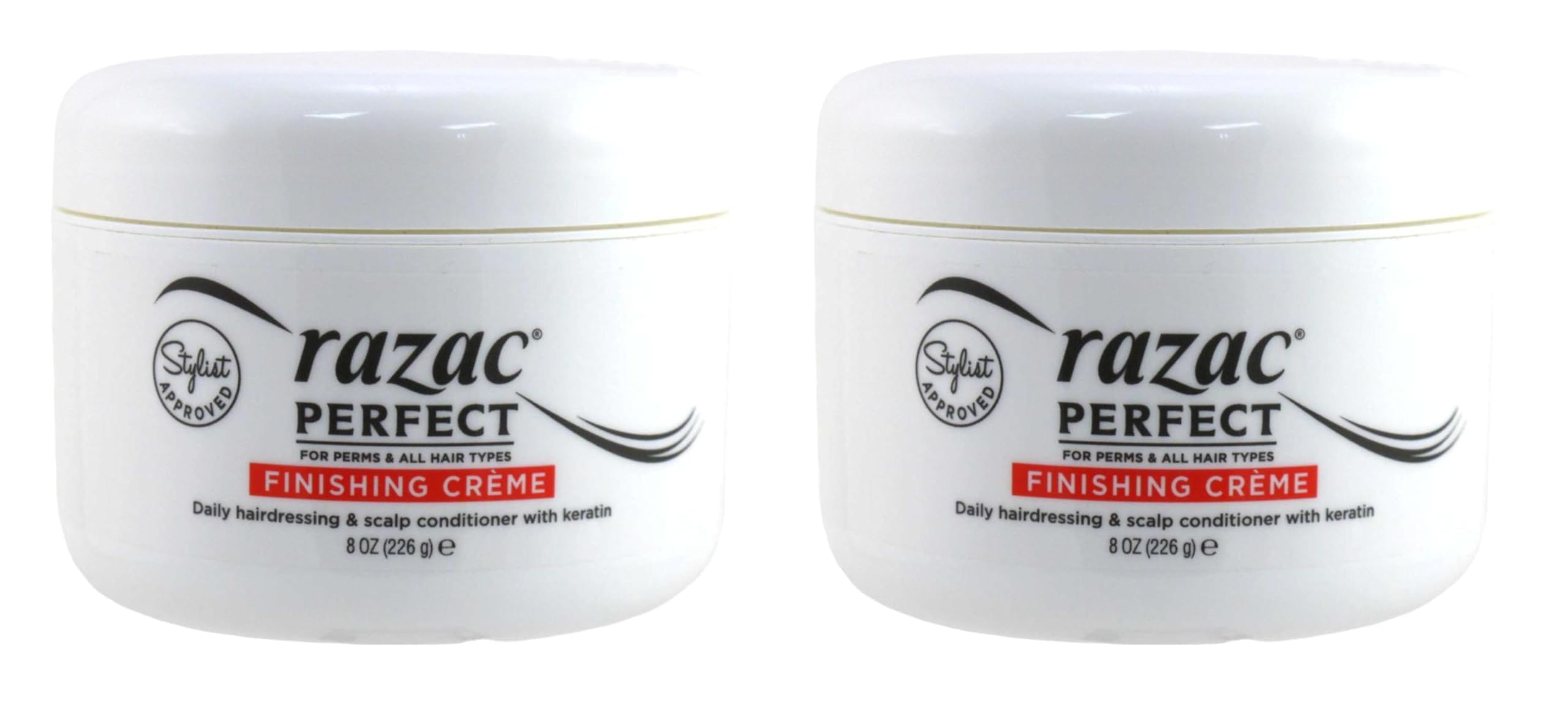 Razac Crème de finition pour permanentes dans une bouteille de 235 ml.