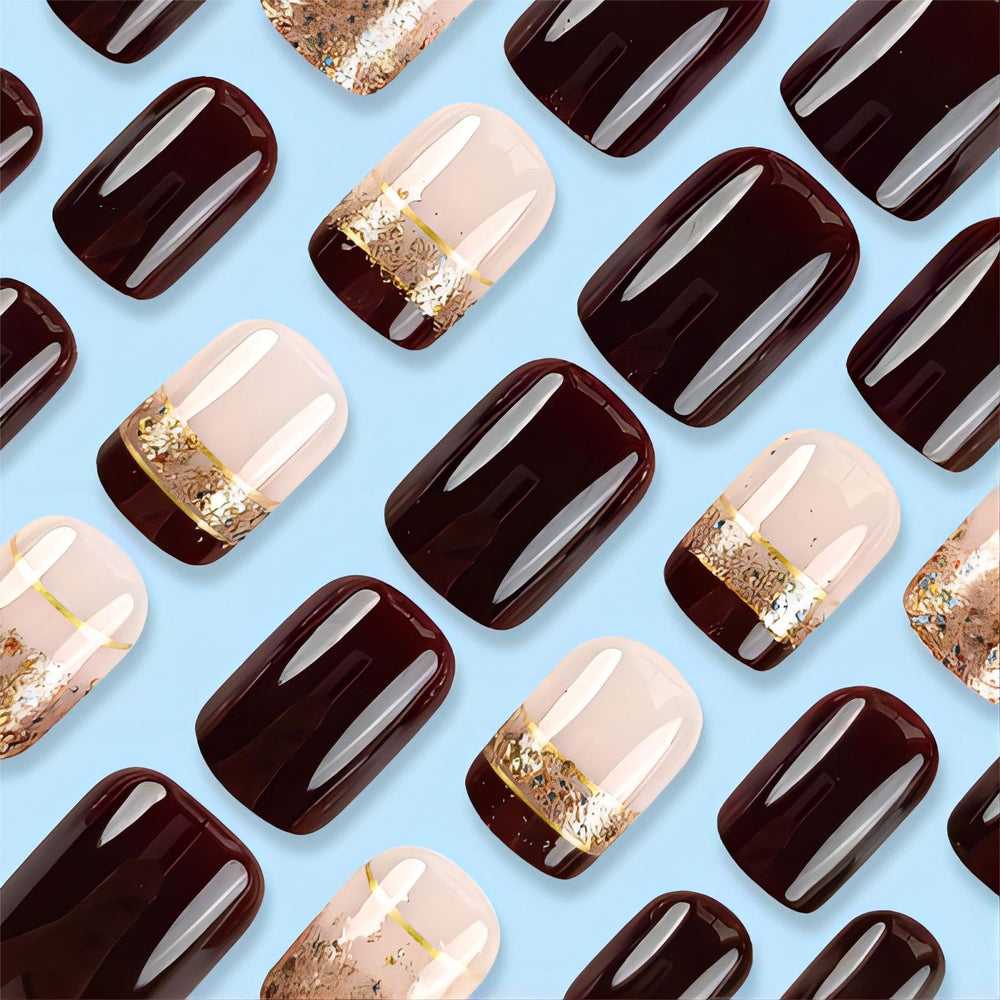 Aplicación fácil de uñas postizas con adhesivos incluidos para acabado uniforme.
