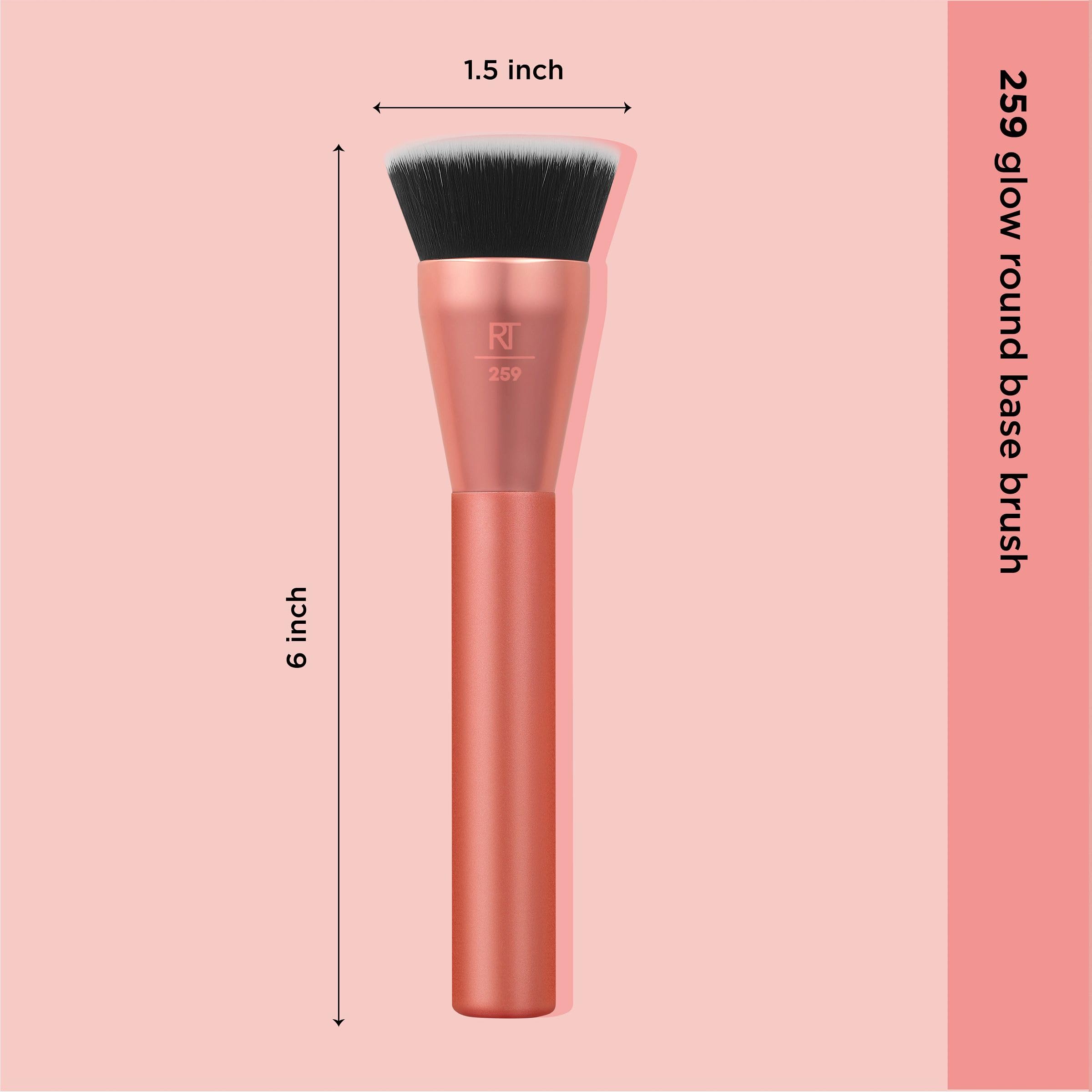 Real Techniques Glow: cerdas UltraPlush densas para recogida y aplicación suave.