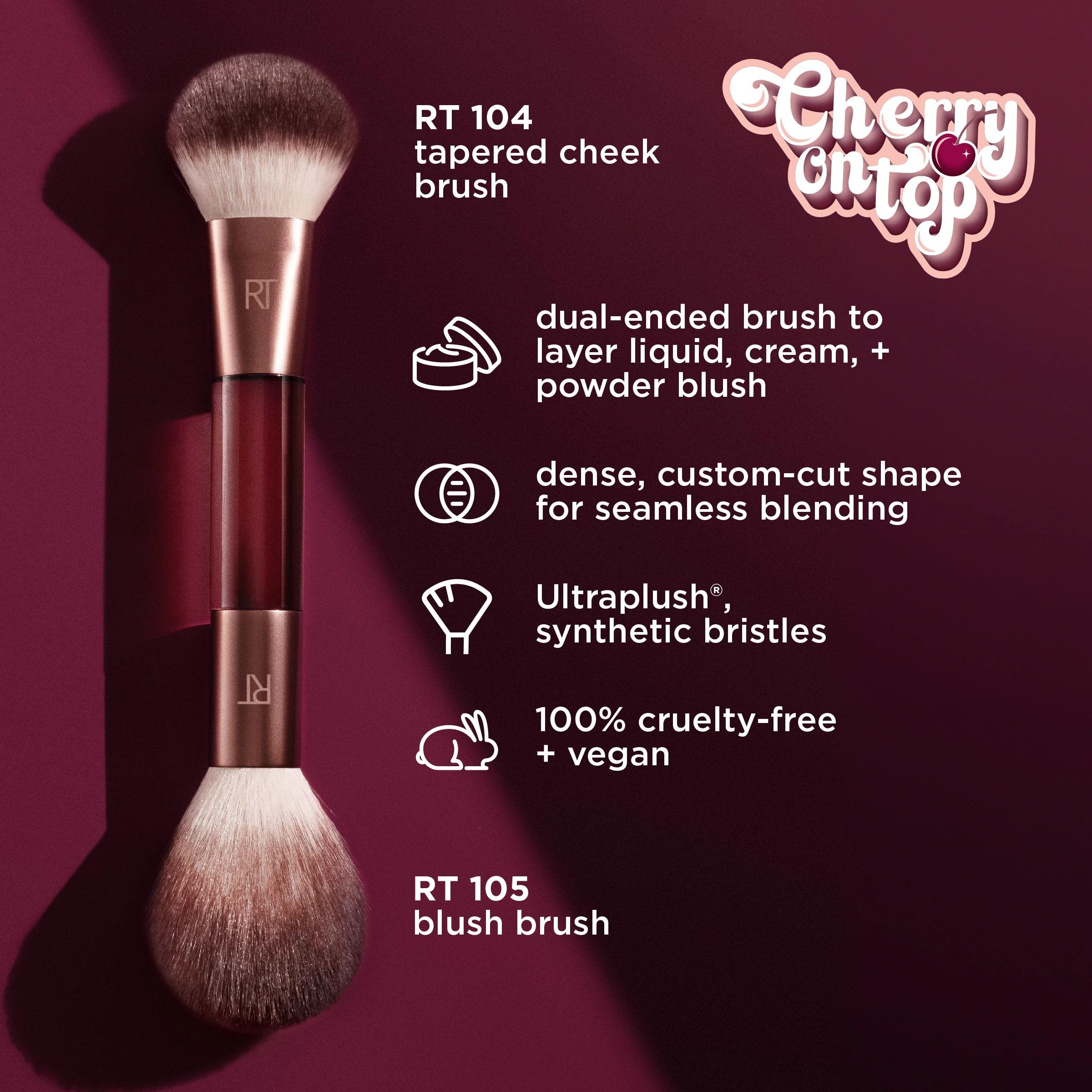 Real Techniques It’s All Blush Brush, extremo 104, definición precisa para blush líquido