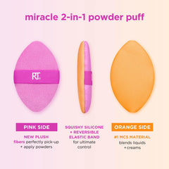 Real Techniques Miracle 2-en-1: almohadilla polvo naranja para mezclar y asentar base.