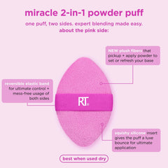 Real Techniques Miracle 2-en-1: lado rosa para fijar base con precisión.