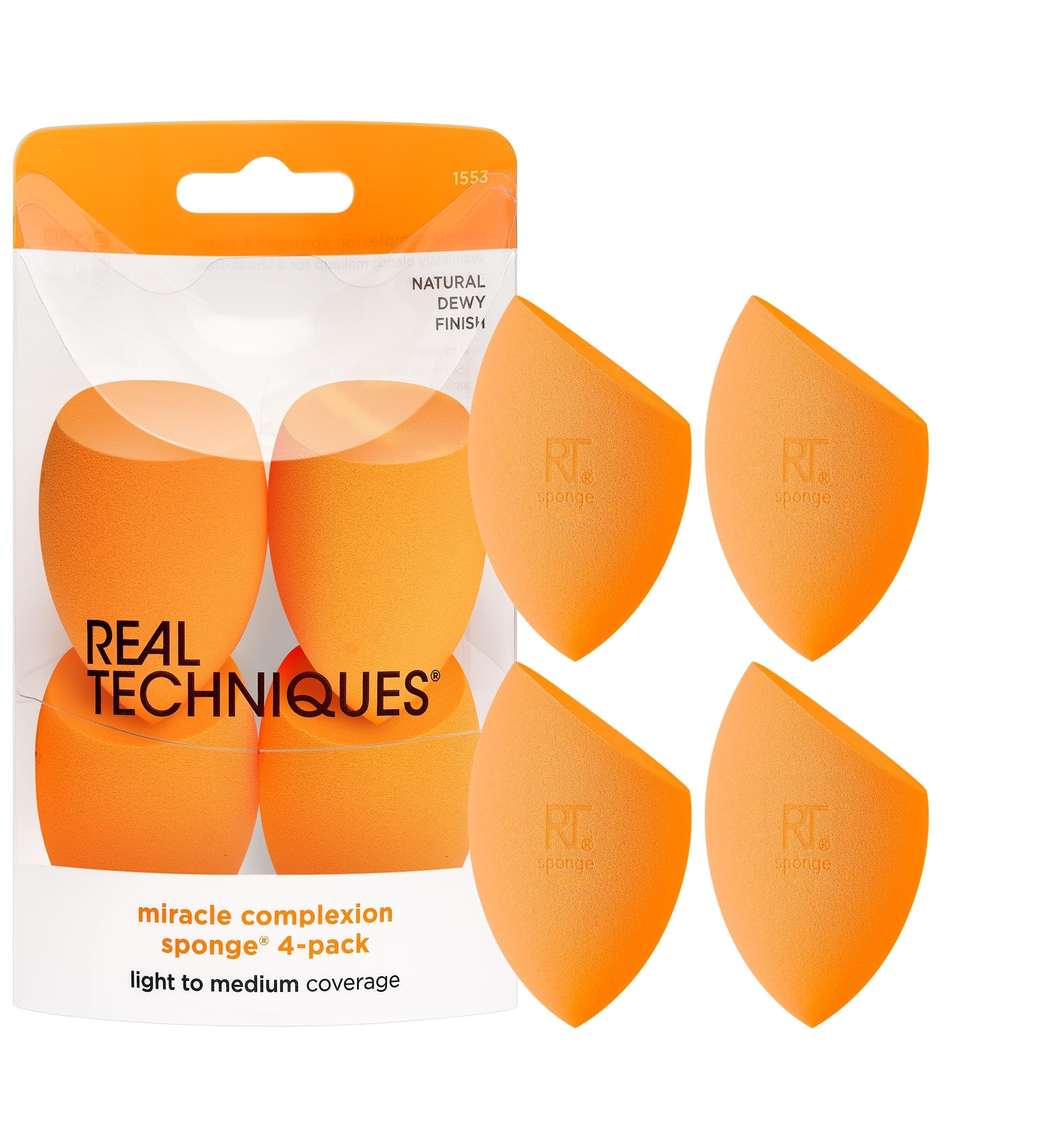Real Techniques Miracle Complexion: esponja set de 4 para un acabado uniforme y sin rayas