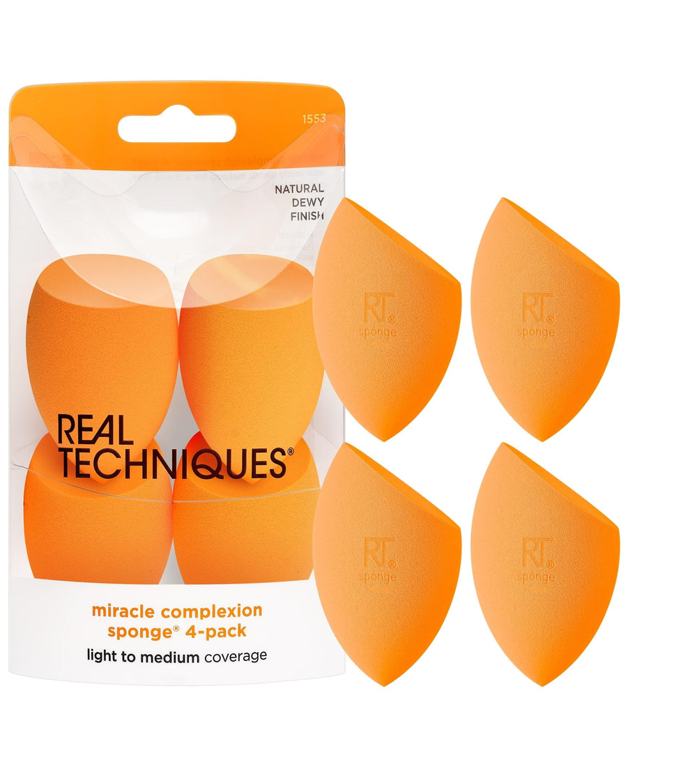 Real Techniques Miracle Complexion: esponja set de 4 para un acabado uniforme y sin rayas