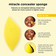 Lados redondos de la esponja Miracle Concealer para difuminar suavemente.