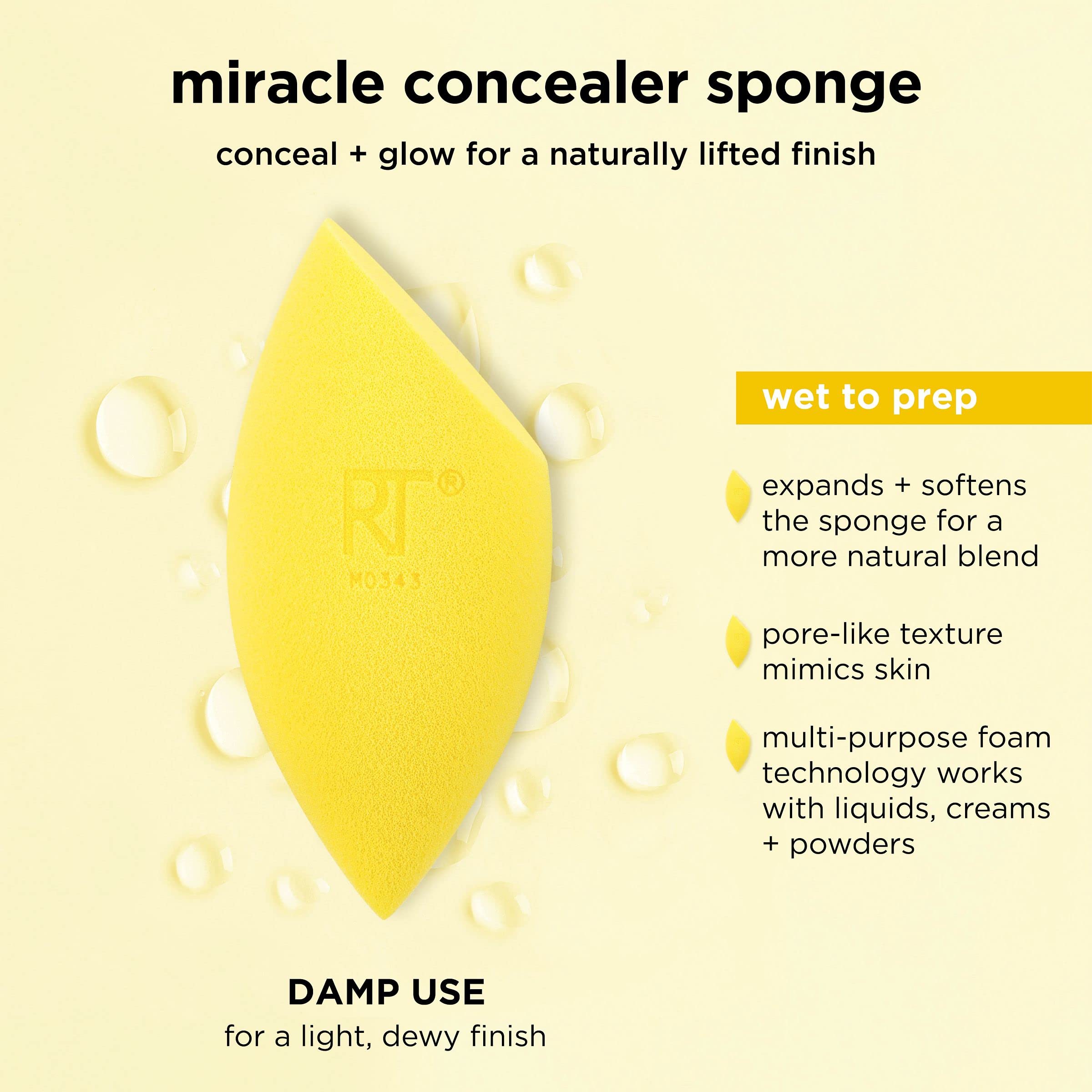 Esponja para correctores líquidos o cremosos Real Techniques Miracle Concealer.