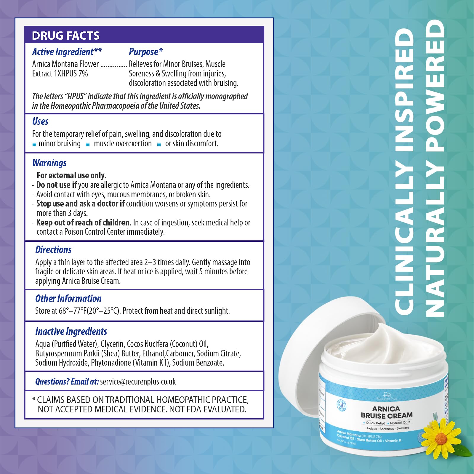 Recuren Plus Arnica crema, ideal para brazos y piernas tras ejercicio.