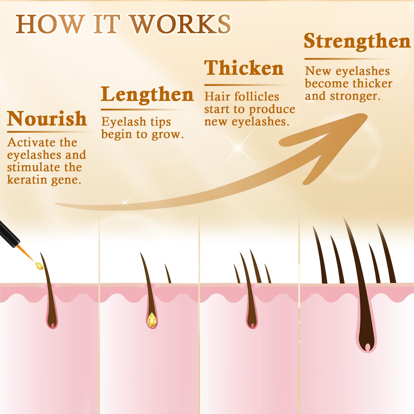 Panax Ginseng de Recuren Plus Serum mejora la circulación para pestañas resistentes.
