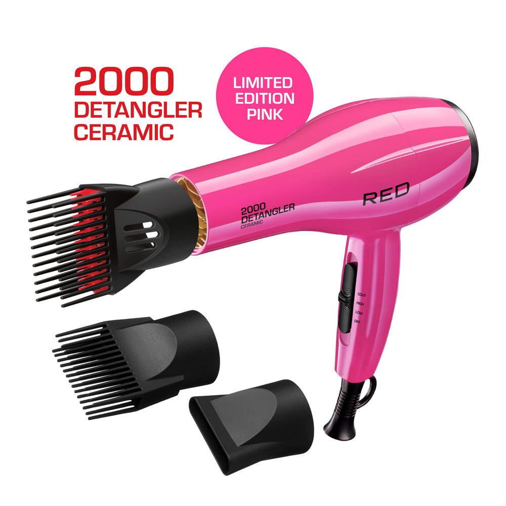 Pik desenredador doble RED by KISS 2000, reduce tirones para un peinado suave.