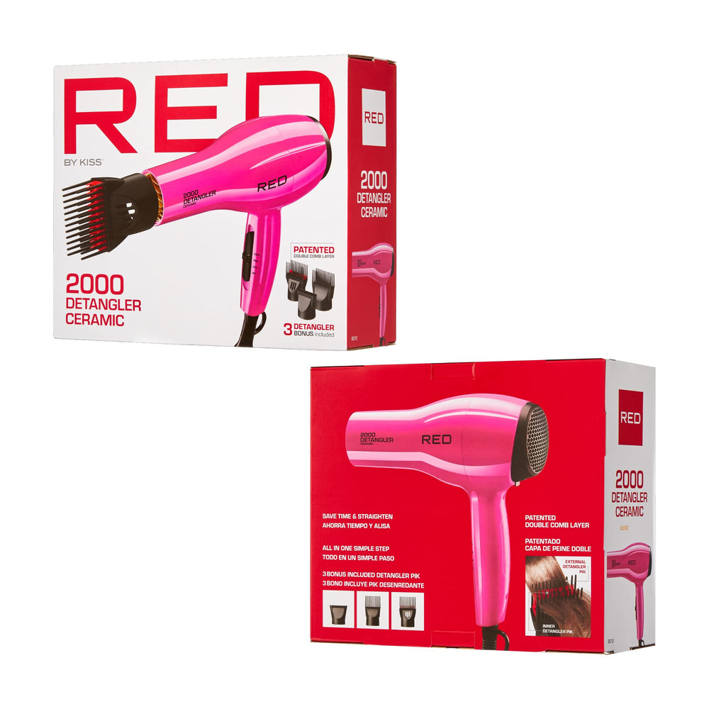 Tecnología turmalina cerámica RED by KISS 2000 para brillo y control del frizz.