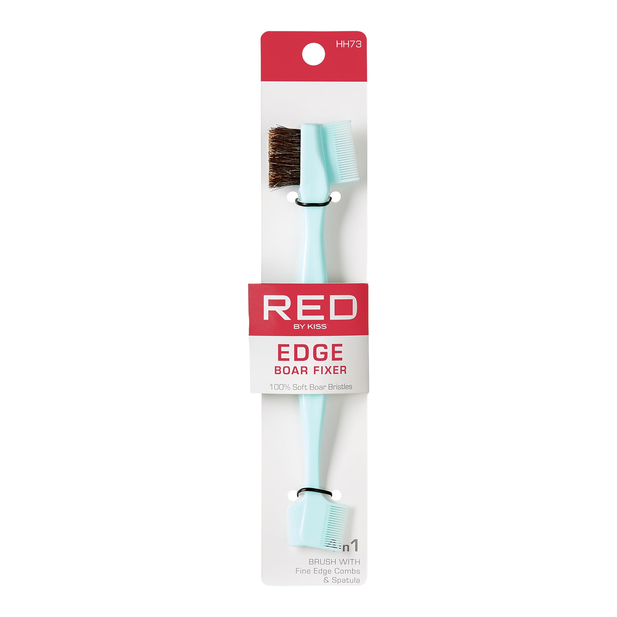 Red by Kiss cepillo para bordes con cerdas de jabalí para alisar y domar bordes