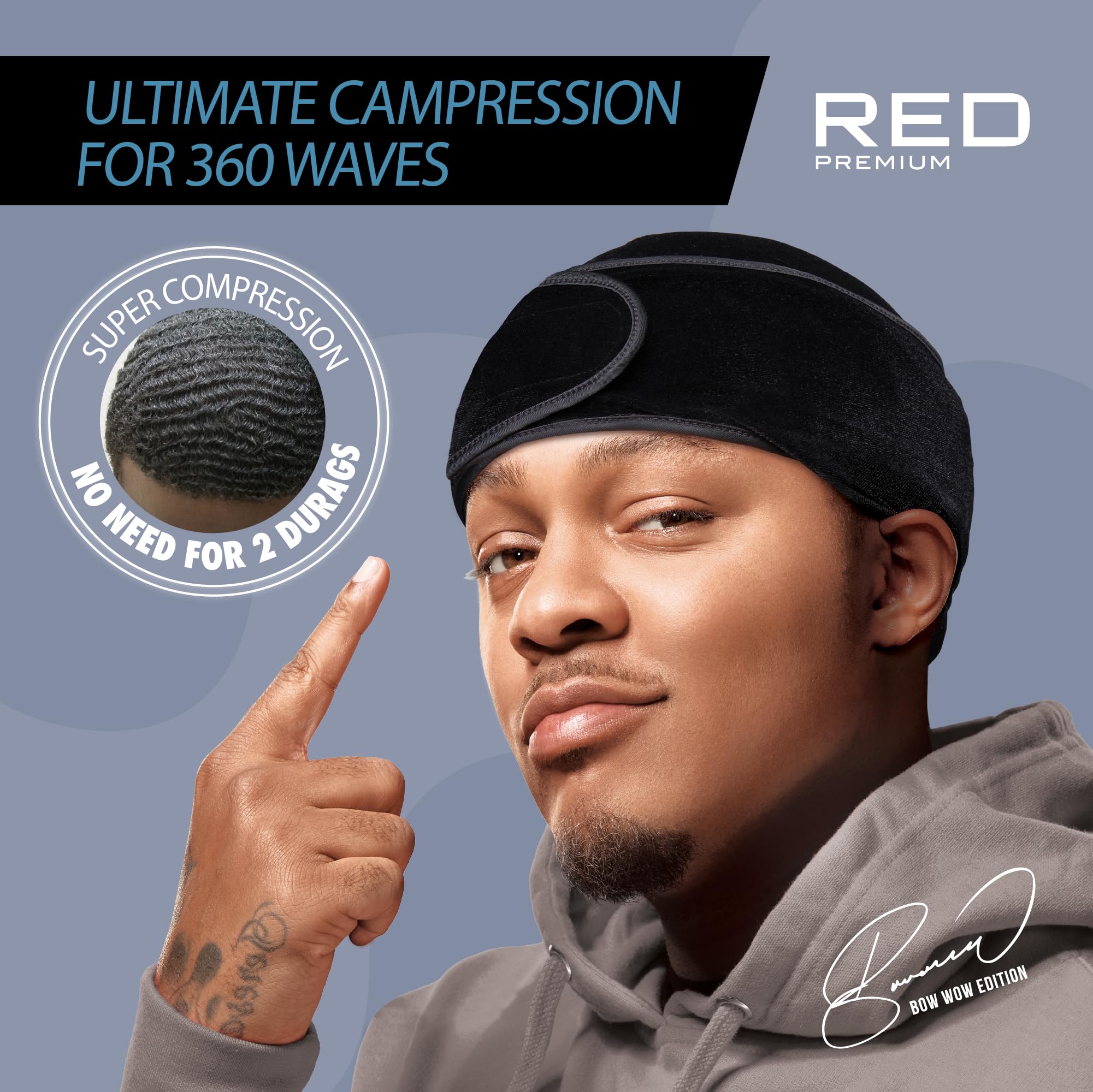 Red by Kiss durag diseño moderno que complementa cualquier look.
