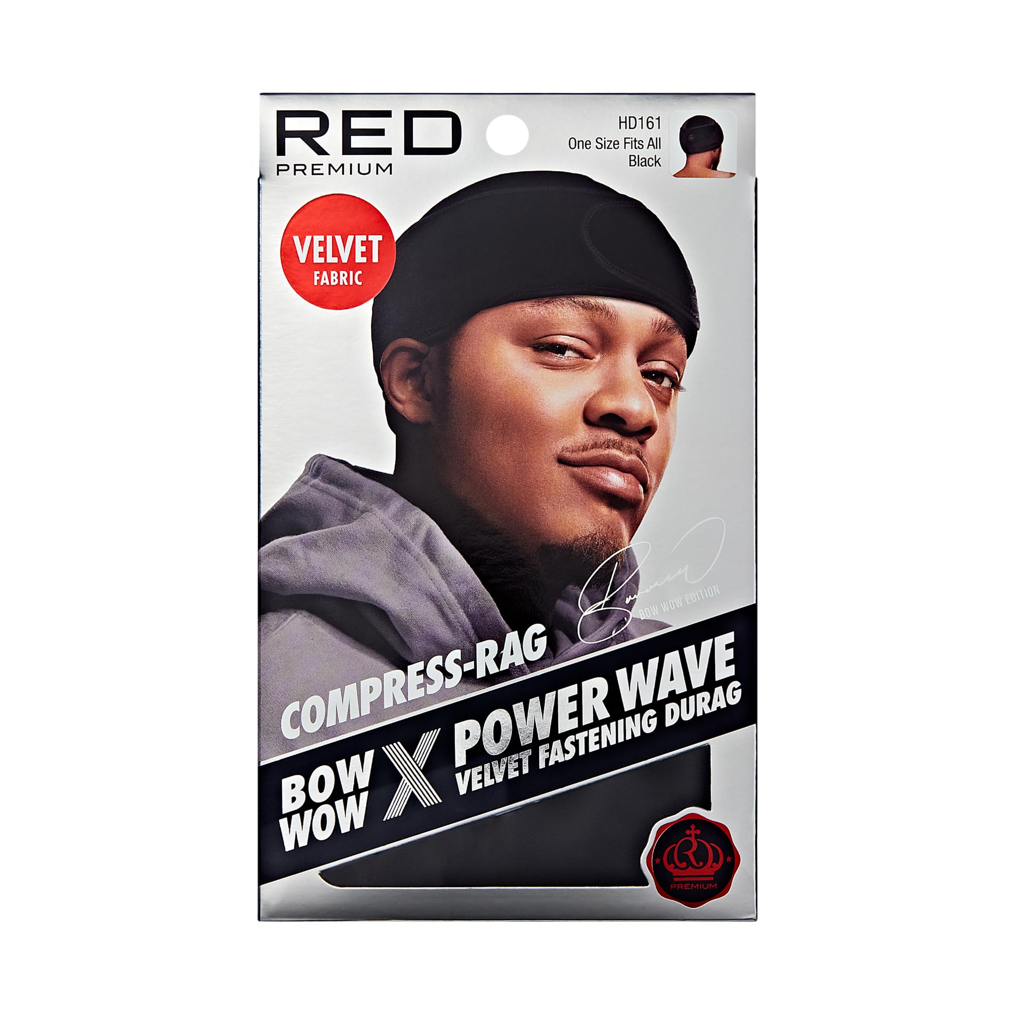 Red by Kiss durag-terciopelo negro para ondas definidas y uso cómodo.