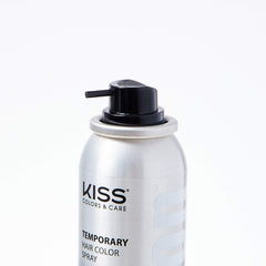 Red by Kiss Tintation Color Spray on hair for quick gray coverage.