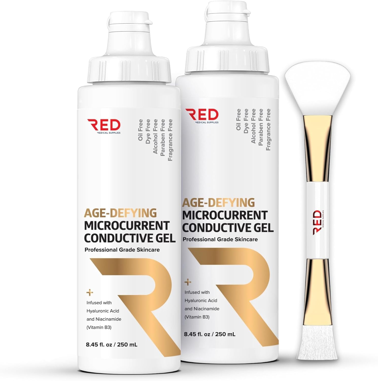 RED Medical Supplies gel conductivo para microcorriente, mejora deslizamiento y conducción.