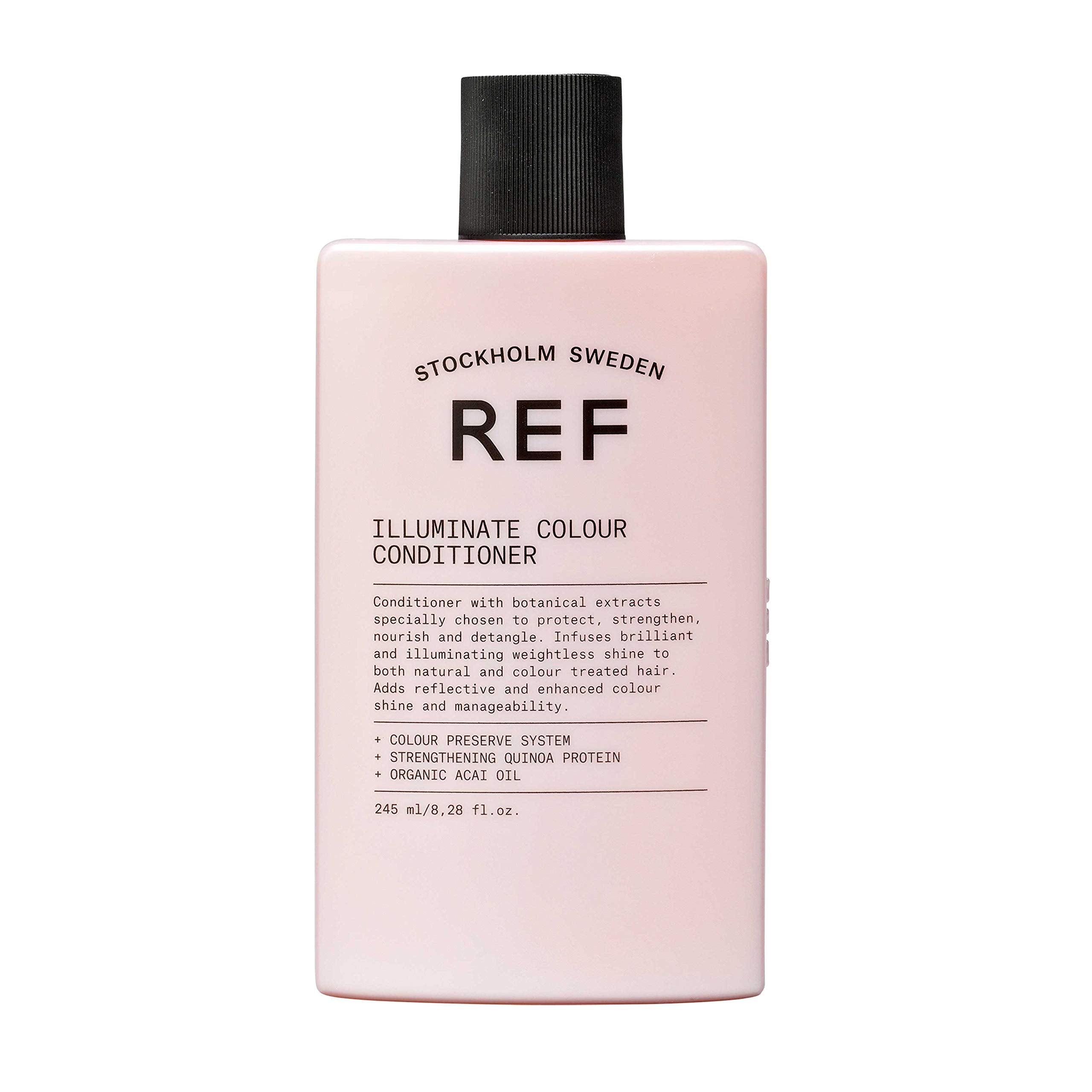 REF Acondicionador Iluminador de Color en botella de 245 ml para brillo ligero y color vibrante.