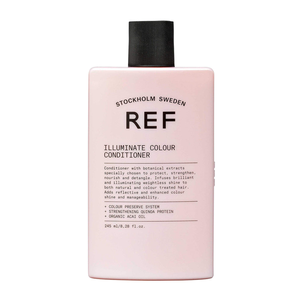 REF Acondicionador Iluminador de Color en botella de 245 ml para brillo ligero y color vibrante.
