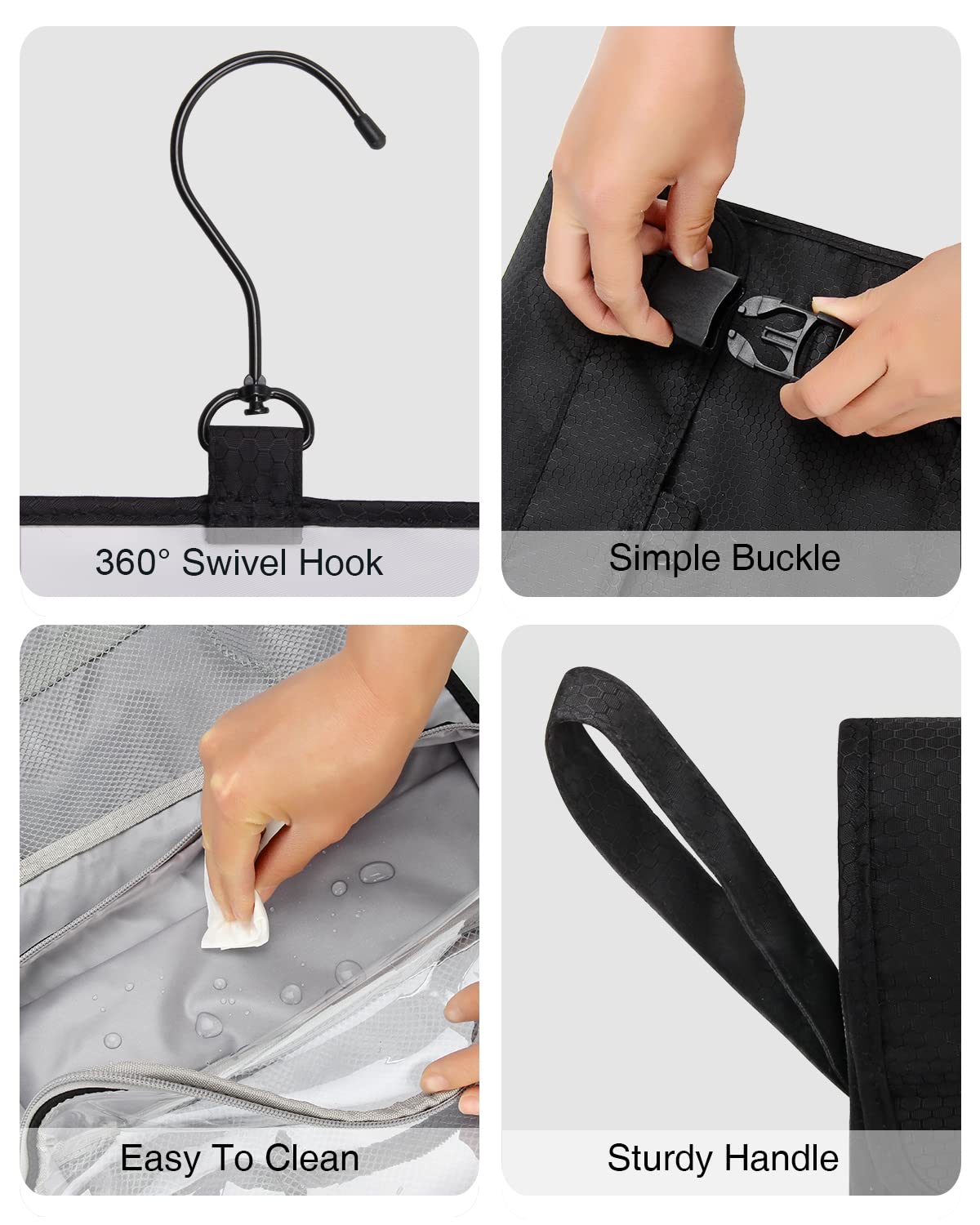 Relavel bolsa de aseo viajera compartimentos múltiples.