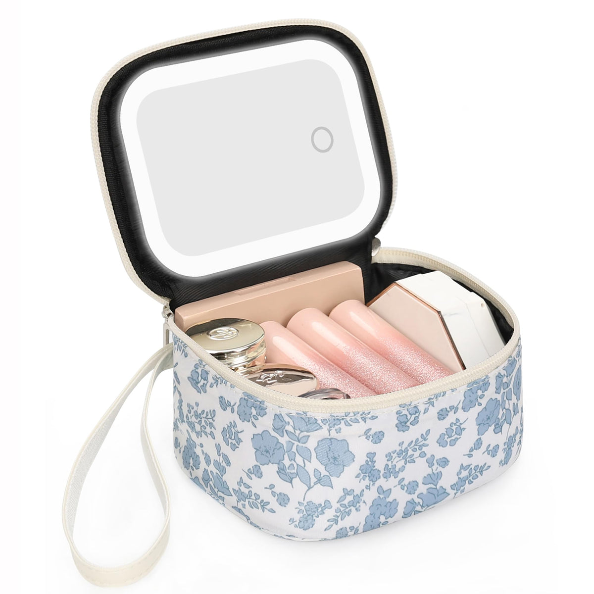 Relavel bolso maquillaje mini con espejo LED para retoques en cualquier lugar.