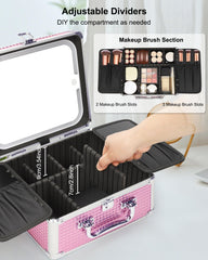 Relavel estuche de viaje para maquillaje con organización flexible.