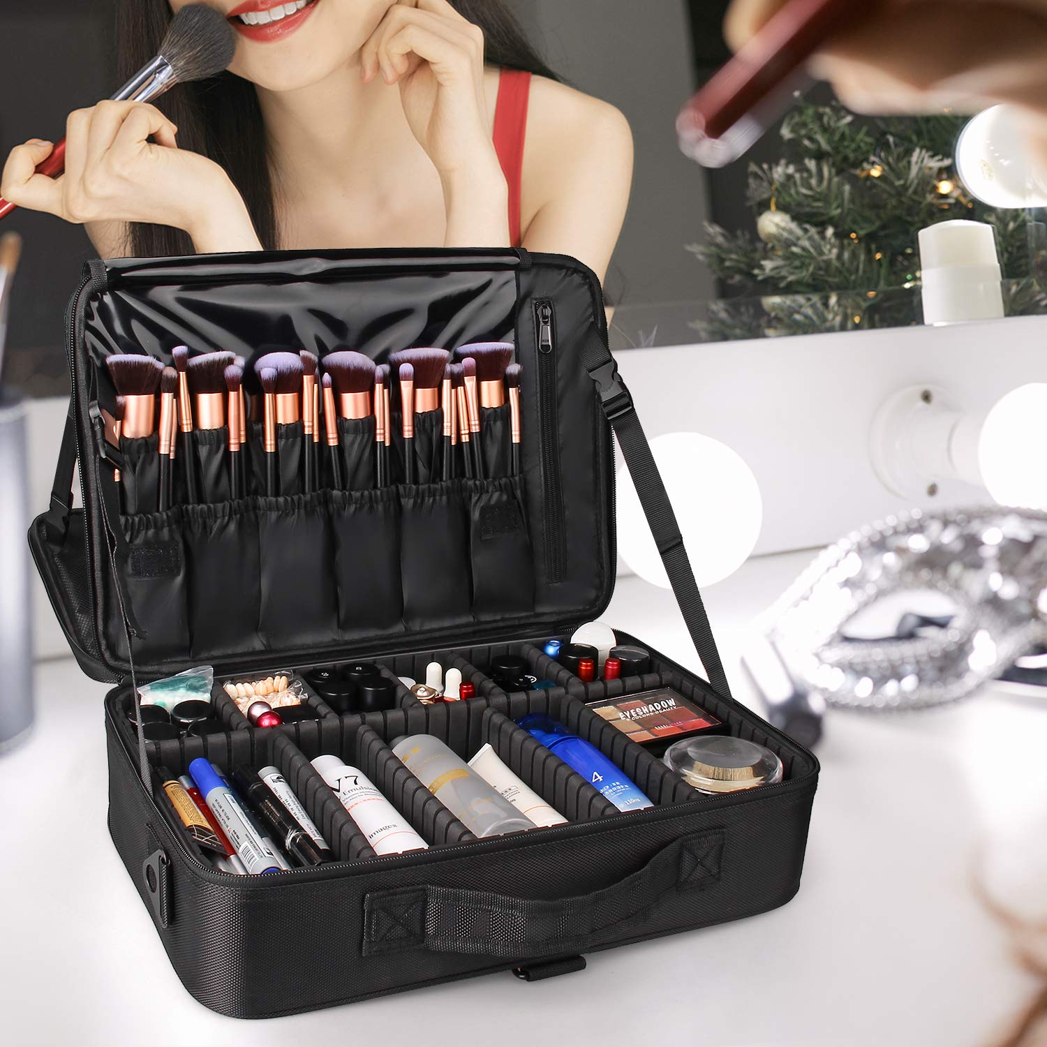 Relavel maletín maquillaje uso múltiple para joyas y cosméticos